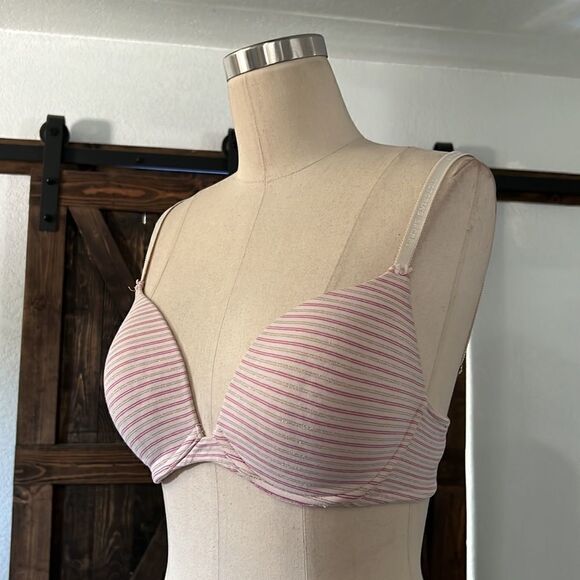 Victorias Secret vintage push up bra striped signature straps Sz-34D - Picture 2 of 9